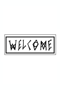 Welcome Skateboards - White/Black Scrawl Sticker