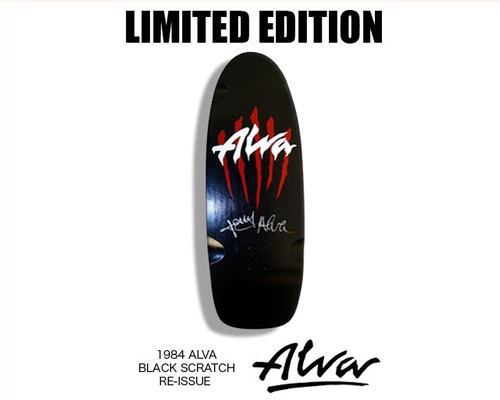 Alva Ltd 1984 Scratch Black (signerad) skateboard deck