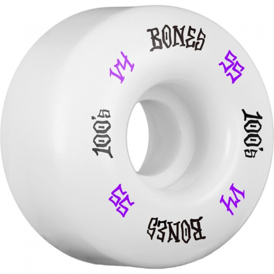 Bones 100’s White 55mm V4 skateboardhjul