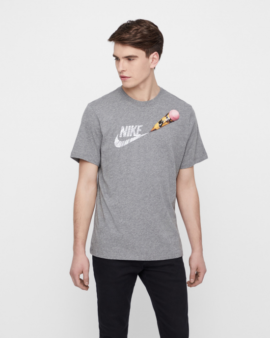 Nike M NSW TEE REMIX T-shirts - Slim fit - Grå
