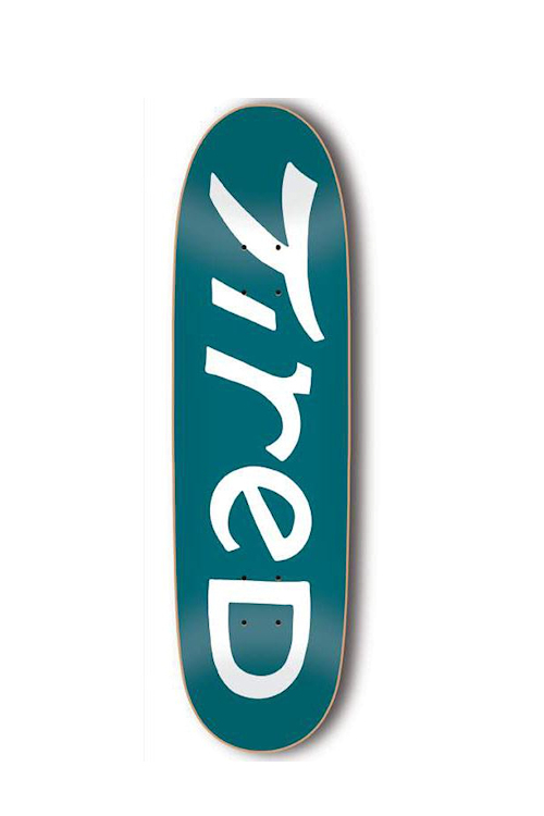 Tired Skateboards  Logo Three on Joel 