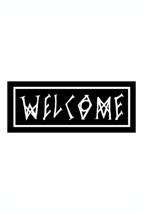 Welcome Skateboards  Black/White Scrawl Sticker