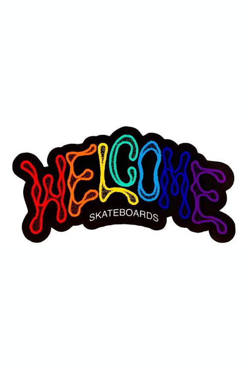 Welcome Skateboards  Rainbow Droop Die Cut Sticker