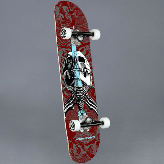 Powell  Peralta Skull & Sword Burgundy 7.5 Komplett Skateboard