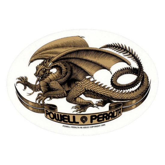 Powell Oval Dragon” – Sticker Guld